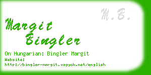 margit bingler business card